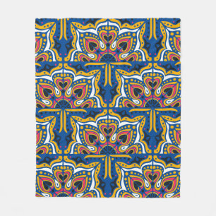 Azulejos portugal naadloos patroon fleece deken