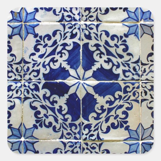 Azulejos, Portuguese Tiles Vierkante Sticker (Voorkant)