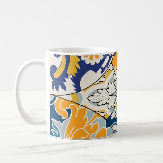 Azulejos Tegels Patchwork  behang Koffiemok (Links)