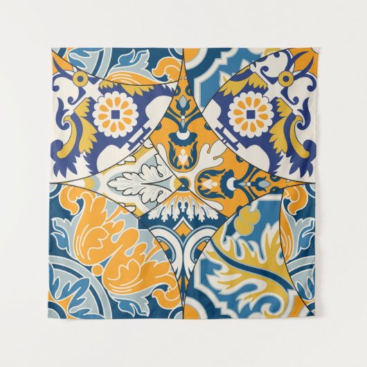 Azulejos Tegels Patchwork  behang Wandkleed (Voorkant)