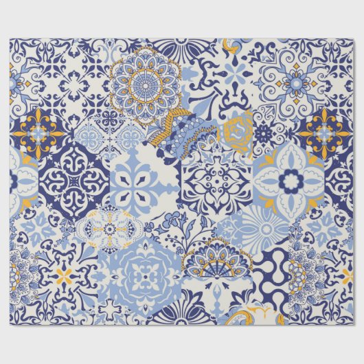 Azulejos tegels patchwork. Naadloze kleurige patch Cadeaupapier (Vlak)