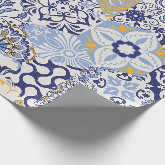 Azulejos tegels patchwork. Naadloze kleurige patch Cadeaupapier (Hoek)