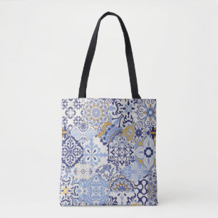 Azulejos tegels patchwork. Naadloze kleurige patch Draagtas