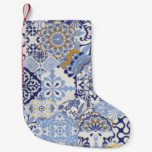 Azulejos tegels patchwork. Naadloze kleurige patch Kleine Kerstsok