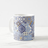 Azulejos tegels patchwork. Naadloze kleurige patch Koffiemok (Voorkant links)