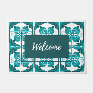 Azulejos Turquoise Tegel Welkom Deurmat