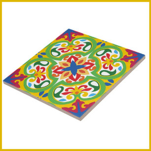 💛 💚 Azulejos, zeer decoratief patroon, Tegeltje