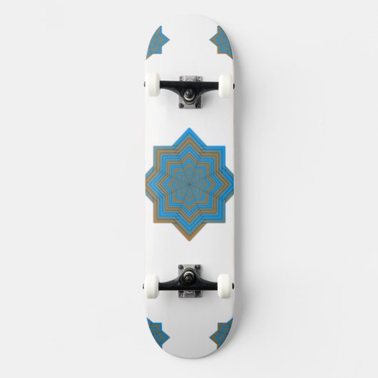 Azurblauw en Ember Star Skateboard (Voorkant)