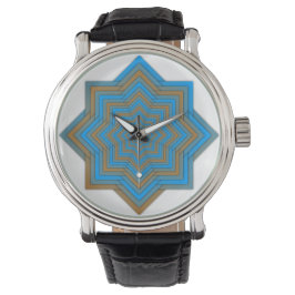 Azurblauw en Ember Ster Horloge