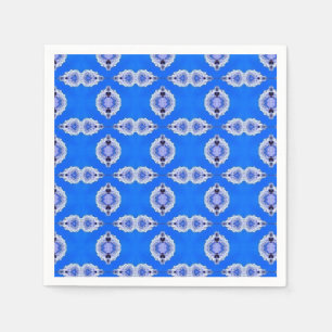 Azurblauw geometrisch kunstontwerp servet