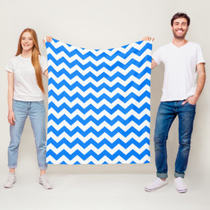 Azurblauwe Chevron Fleece Deken