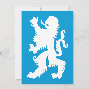 Azurblauwe en witte Beierse Leeuw Kaart