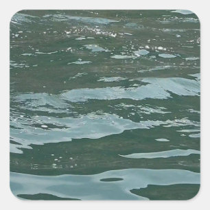 Azurblauwe Oceaan Golven Zee Abstract Oceaanontwer Vierkante Sticker