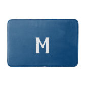 Azurblauwe witte monogram badmat (Voorkant)