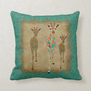 Azure & Amber Giraffes Shadows MoJo Kussens