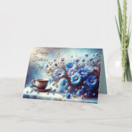Azure Aster Bloemen Collectie - Vaderdag Kaart