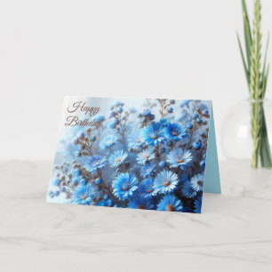 Azure Aster Flowers Collectie - Verjaardag Kaart