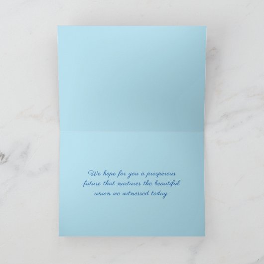 Azure Aster Flowers Collection - Carte Mariage (Intérieur)