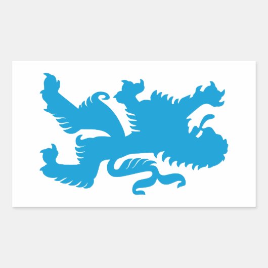 Azure Bavarian Lion Rechthoekige Sticker (Voorkant)