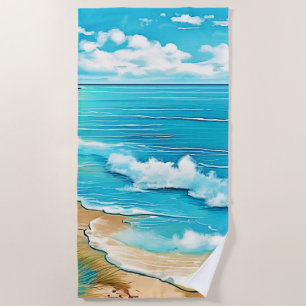 Azure Beach Calm Design Strandlaken