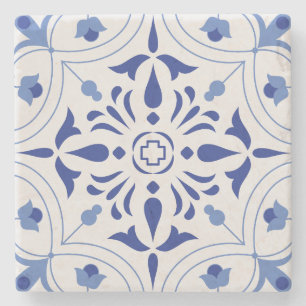 Azure Bloom Cross Stenen Onderzetter