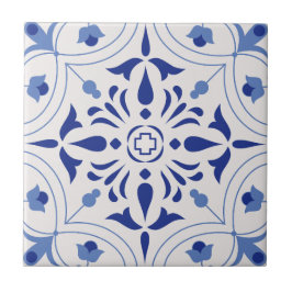 Azure Bloom Cross Tegeltje