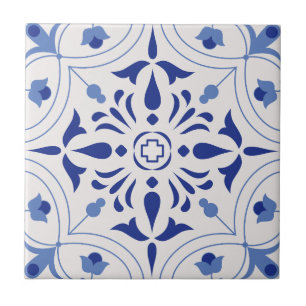 Azure Bloom Cross Tegeltje