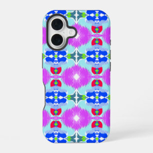 Azure Bloom Kaleidoscoop iPhone 16 Hoesje