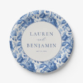 Azure Blooms Wedding Papieren Bordje (Voorkant)