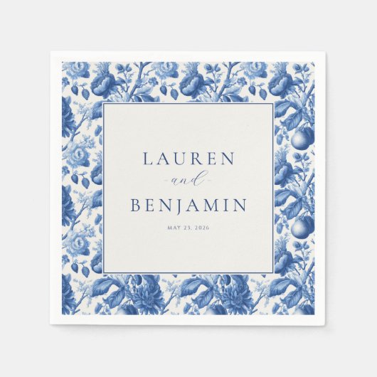 Azure Blooms Wedding Servet (Voorkant)