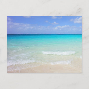 Azure Blue Caribbean Tropical Beach Briefkaart