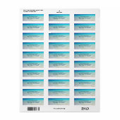 Azure Blue Caribbean Tropical Beach Etiket (Full Sheet)