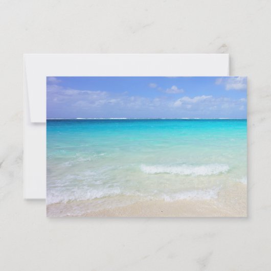 Azure Blue Caribbean Tropical Beach RSVP (Dos)