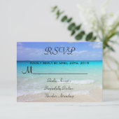 Azure Blue Caribbean Tropical Beach RSVP Kaartje (Staand voorkant)