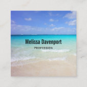 Azure Blue Caribbean Tropical Beach Vierkante Visitekaartje (Voorkant)