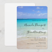 Azure Blue Caribbean Tropical Beach Wedding Kaart (Voorkant / Achterkant)