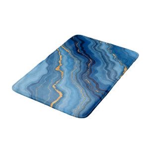 Azure Blue Gold Marble Collectie Badmat