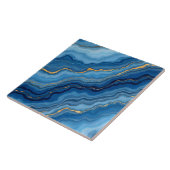 Azure Blue Gold Marble Collectie Tegeltje (Zijkant)