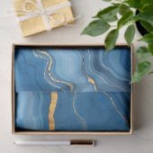 Azure Blue Gold Marble Collectie Tissuepapier (Geschenk)