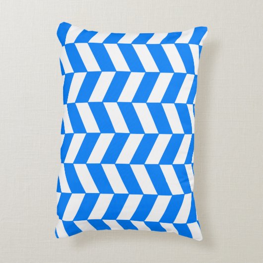 Azure Blue Herringbone Accent Kussen (Achterkant (Verticaal))