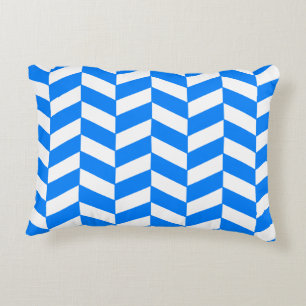 Azure Blue Herringbone Accent Kussen