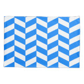 Azure Blue Herringbone Kussensloop (Achterkant-Links)