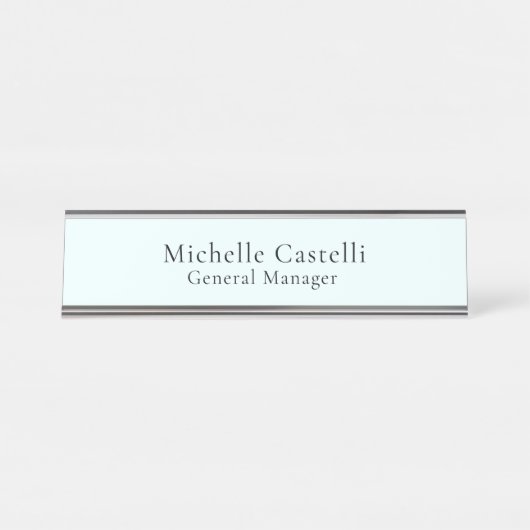 Azure Blue Professional Unique Classical Simple Bureau Naambordje (Voorkant)