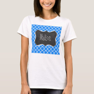 Azure Blue Quatrefoil; Retro krijtbord T-shirt
