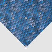 Azure Blue & Silver Snake/Dinosaur Dragon Scale Tissuepapier (Detail)