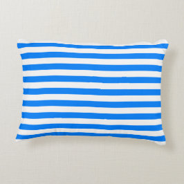 Azure Blue Stripes Accent Kussen