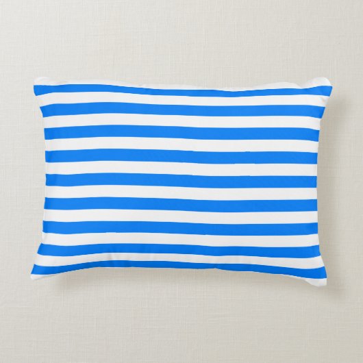 Azure Blue Stripes Accent Kussen (Achterkant)