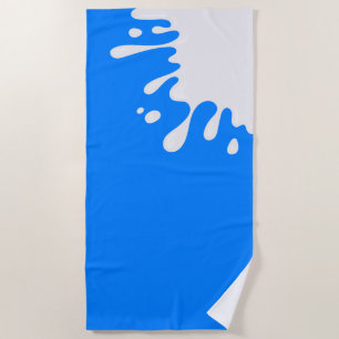 Azure Blue White Paint Splash Strandlaken