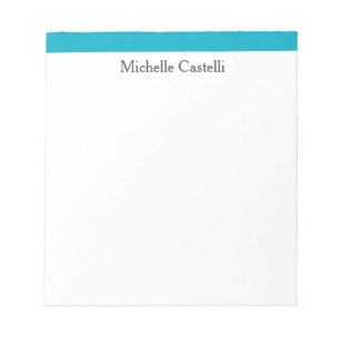 Azure Blue & White Professional Uniek Klassiek Notitieblok