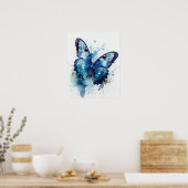 Azure Butterfly Art Print Poster (Keuken)